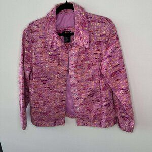 Vintage REDD Jeans 90s Embellished Jeans Jacket Cute Pink Fun Colors Size 10